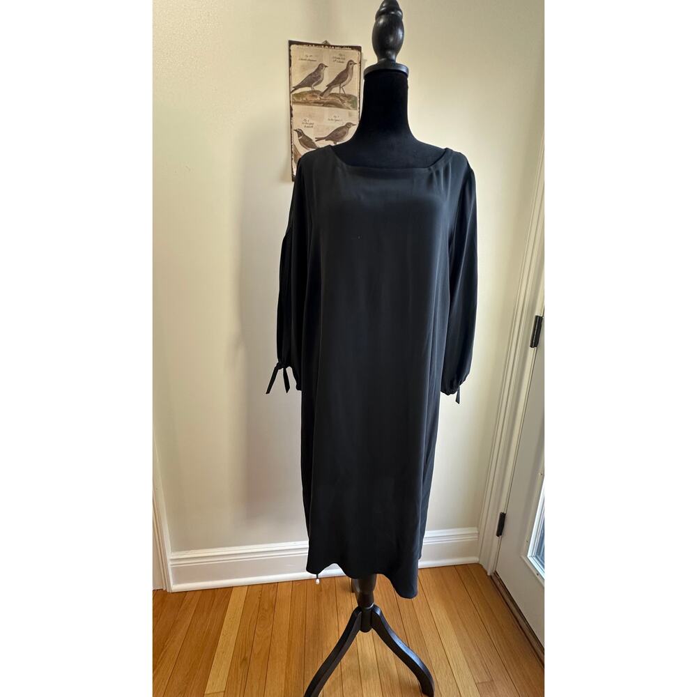 Eileen Fisher Silk Dress Open Sleeve Arm Slits XL